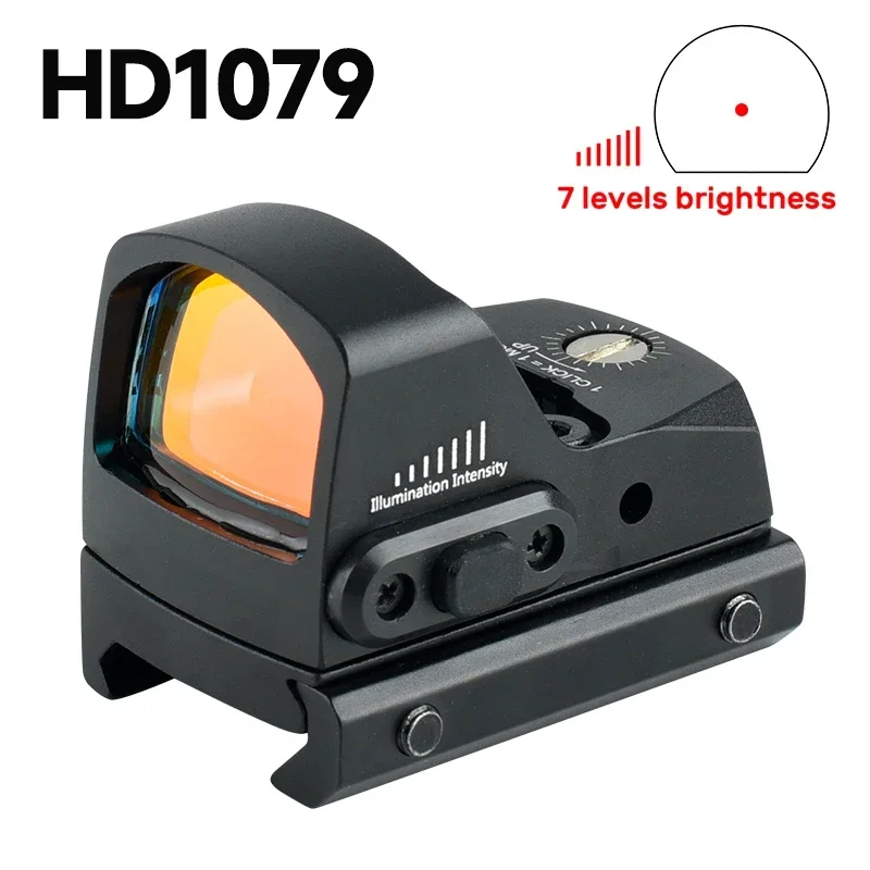 

HD1079 Red Dot Sight Optical Riflescope 3-4MOA Reflex Tactical Scope Compact Pistol Scope Glock 17 19 Ar15 Hunting Accessory