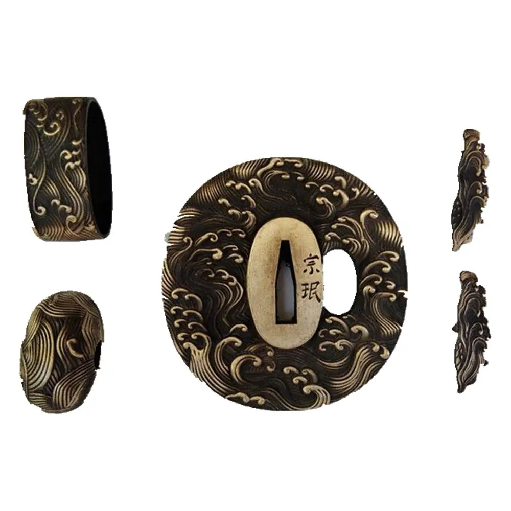 

Японский самурайский меч из латуни для серфинга Tsuba и fuchi
