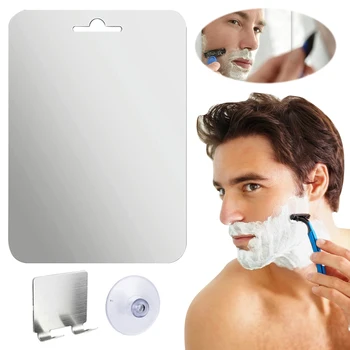 Fogless กระจกอาบน้ําแต่งหน้ากระจกโกนหนวด Shatterproof Frameless กระจกแขวนผนังกระจกอุปกรณ์ห้องน้ํา 1