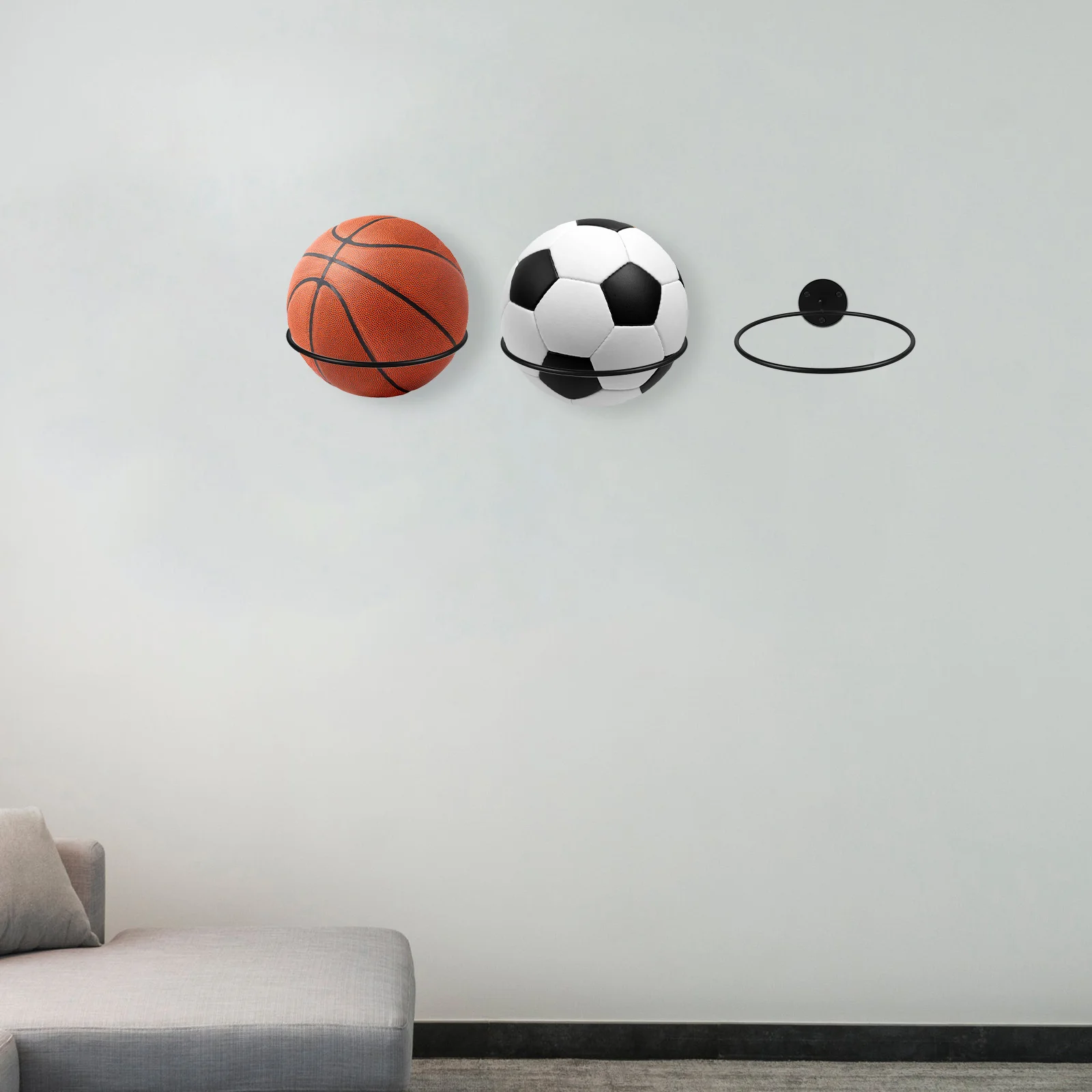 3 Pcs Football Storage Rack Basketball Display Holder Football Storage Rack Balls Wall Holder Fitness Gym Equipment