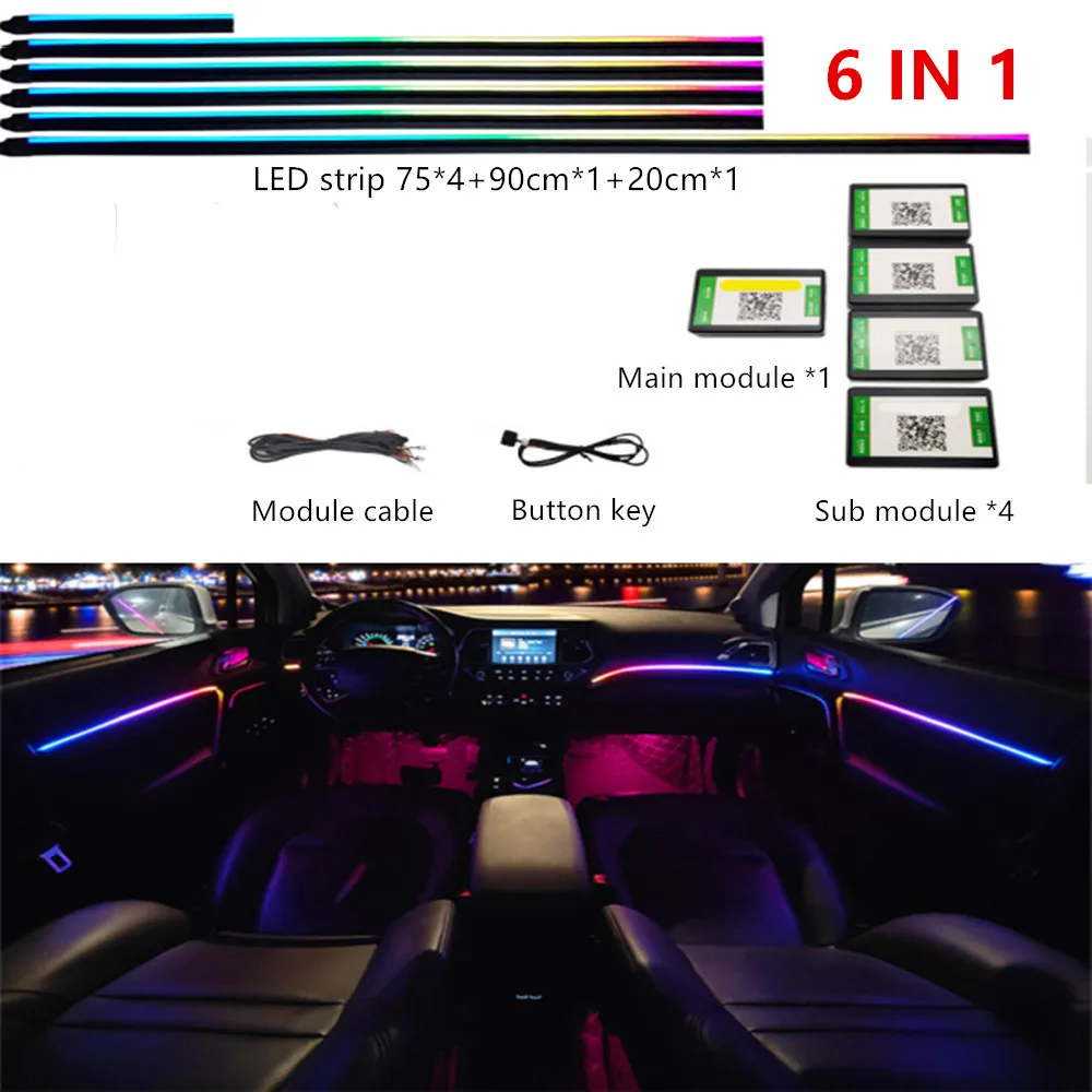 ตัวเลือกสินค้า รถแต่งบรรยากาศ 64 สี LED RGB สุดหรู