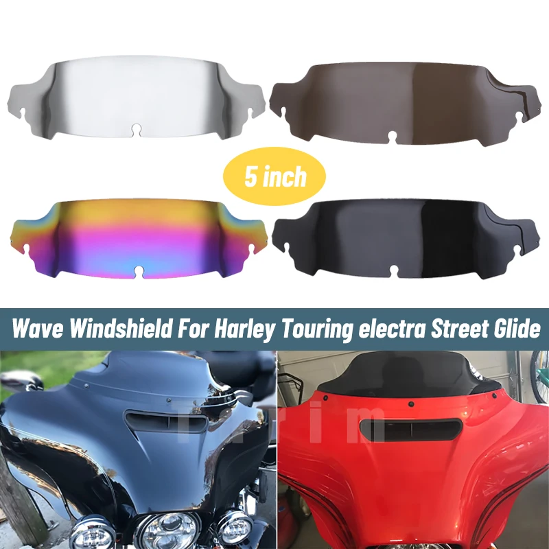 

5" Motorcycle Windscreen Fairing Windshield Wind Deflector For Harley Touring Street Electra Glide Ultra Limited FLHX 2014-2022