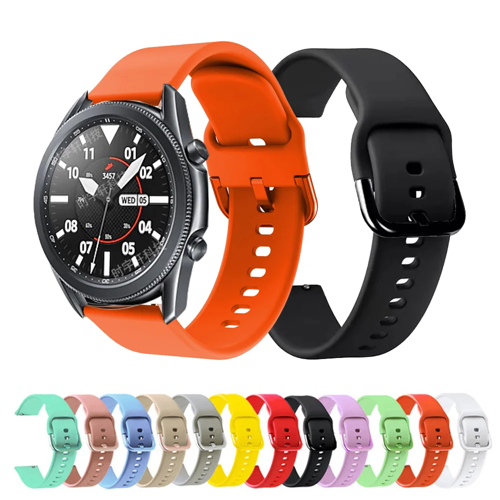 

For Samsung Galaxy Watch 3 41mm 45mm Band Silicone 20mm 22mm Wrist Bracelet For Galaxy 42mm 46mm/Gear S2 S3 Sport/Active 2 Strap