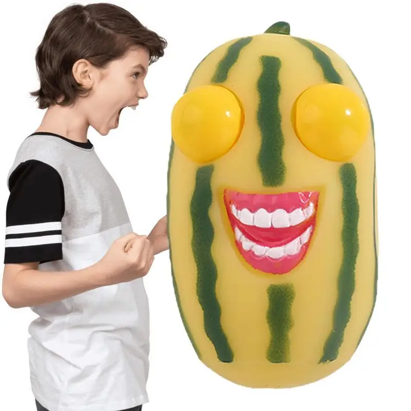 

Eye Popping Toy Squeeze Toy With Pinch Eyes Portable Soft Squeeze Sensory Toys In Panda/Watermelon/Cabbage Dog Shape For Kids