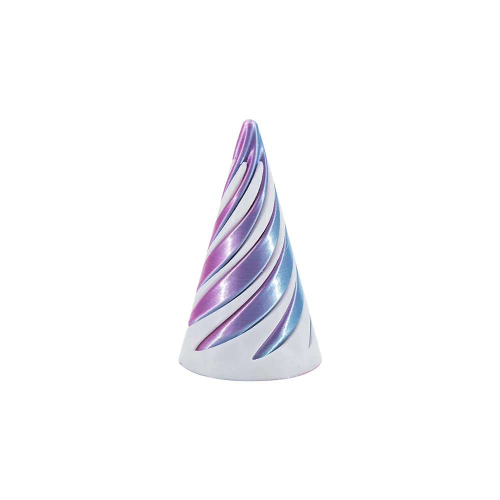 3d Printed Toy Pyramid Toy Fidget Toys 3D Printed Spiral Cone Toys Impossible Pyramid Passthrough Sculpture Pass Through Pyramid Fidget Toy Stress Relief Screw Toys