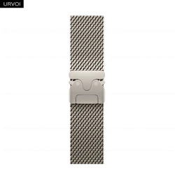 URVOI Premium Stainless Steel Mesh Strap with Secure Parachute Buckle - 44mm 45mm 46mm 49mm (Titanium color)
