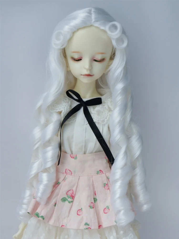 JD809 6-7 inç 7-8 inç 8-9 inç Arkadan Bağlamalı Uzun Domuz Sosisi Kıvırcık Sentetik Mohair Bebek Perukları 1/6 1/4 1/3 YOSD MSD SD DOD BJD Saç