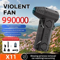 Souffleur d'air X11 Super puissant 990000 tr/min, plumeau d'air comprimé, affichage du consommation d'électricité, ventilateur à Jet sous vide pour voiture 1