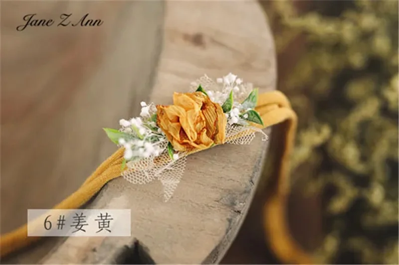 Jane Z Ann Mehrfarbiger Rosen-Kopfschmuck für Neugeborene, 100 Tage, 1 Jahr, Baby-Mädchen Fotoshooting Haarband, Blumen-Fotografie-Requisiten – Detail 3