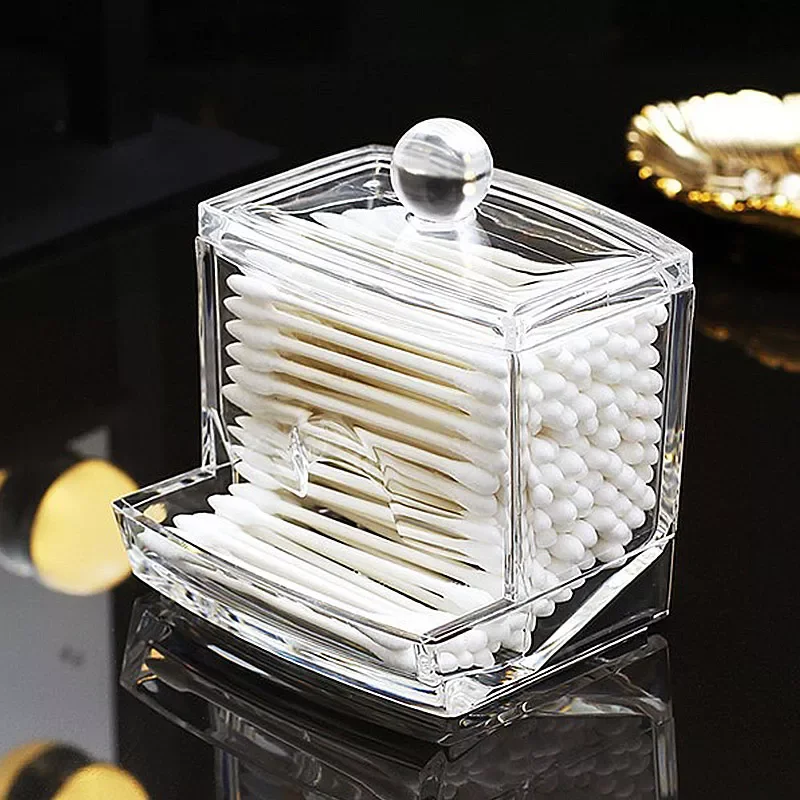 

Style Cotton Swab Makeup Organizer Storage Box Portable Container Make Up Cotton Pad Holder Cosmetics Organizer Gift