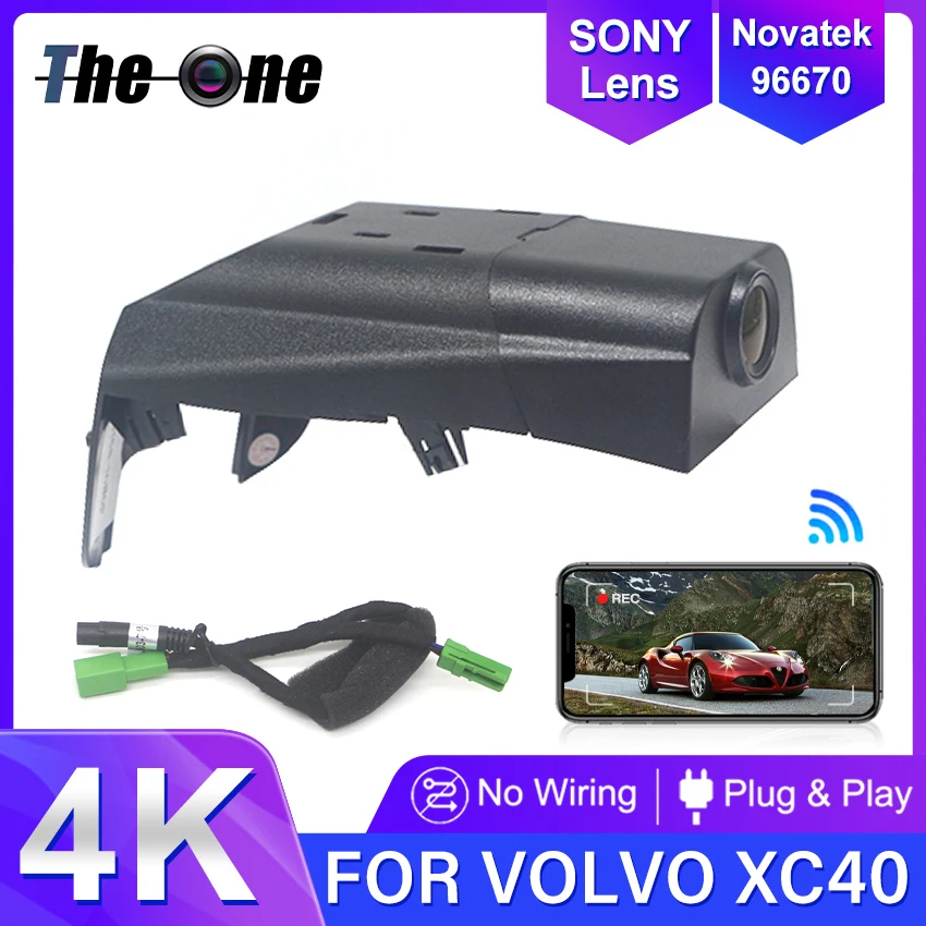 

Видеорегистратор автомобильный 4K 2160P, Wi-Fi, два объектива, для Volvo XC40 2017-2023