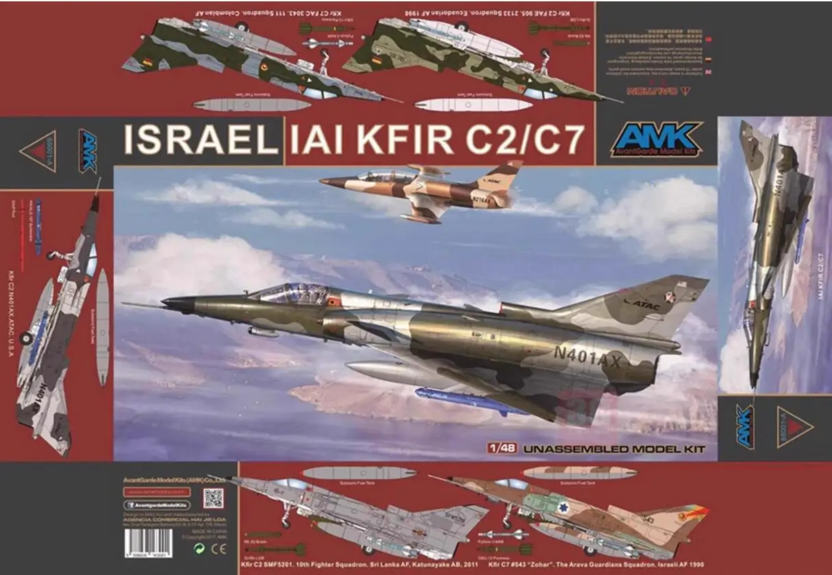 

AMK 88001 1/48 Scale Israel IAI Kfir C2/C7 Fighter Plane Model Kit