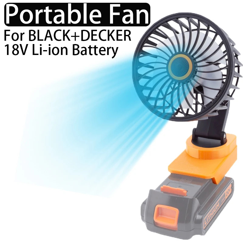 For BLACK+DECKER 18V Li-Ion Battery Portable Workshop Jobsite Camping Fan Li-Ion Bare Tool Cordless Fan