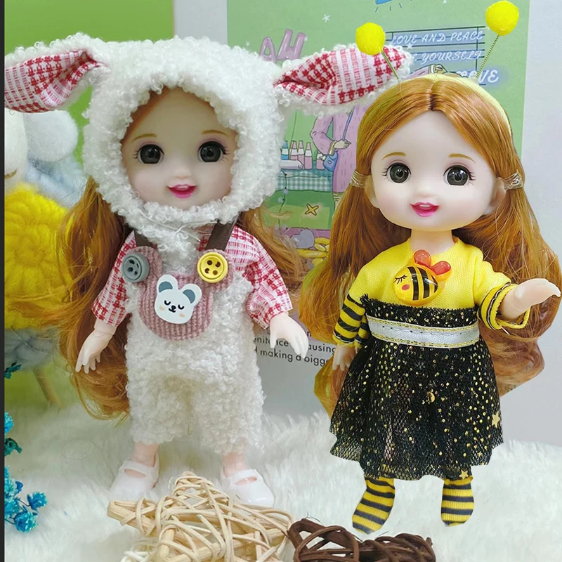 8cm Baby 17cm Little Loli Doll Princess Dress Doll Lcute Doll Girl Children's Playhouse Toy Gift