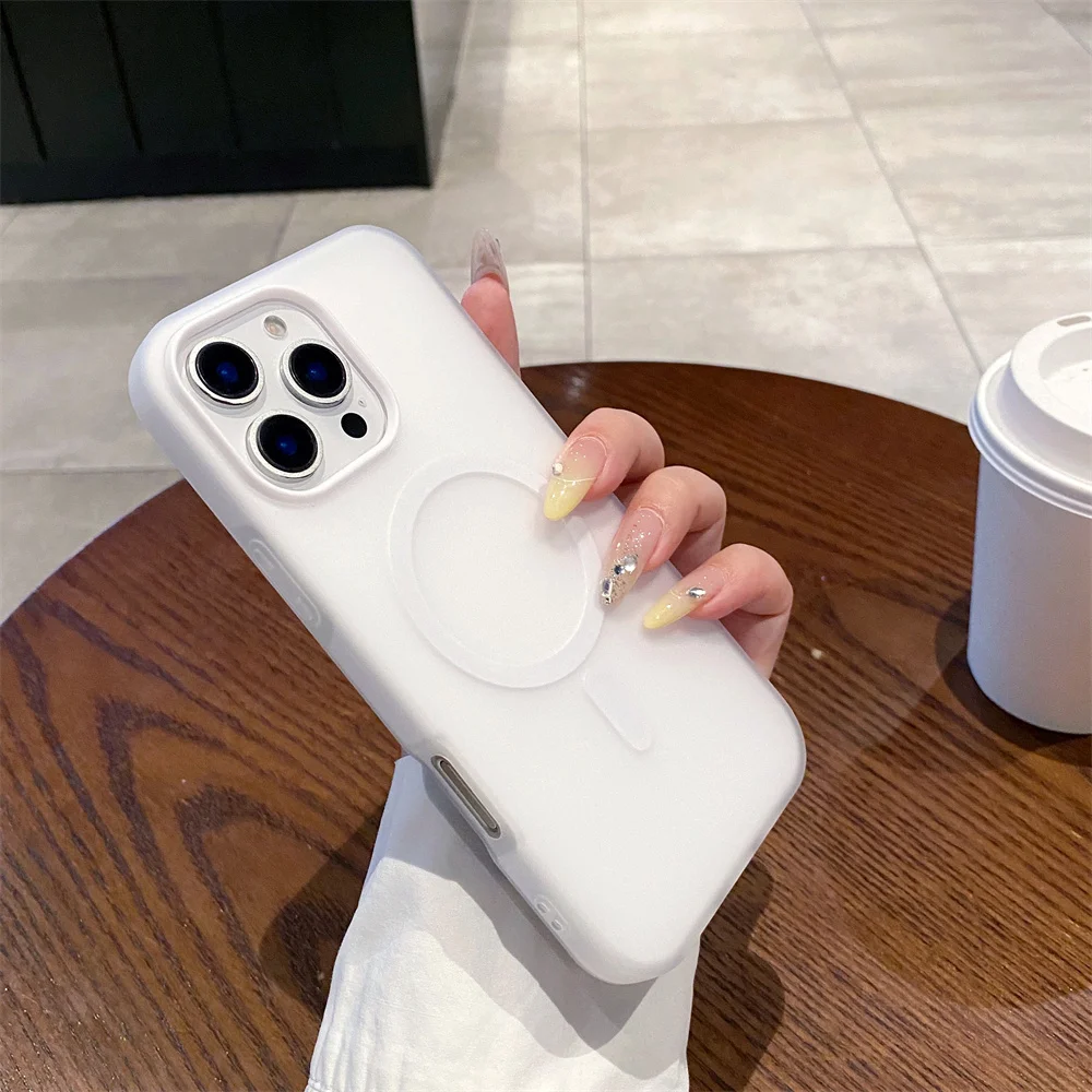 Luxury Candy MagSafe Wireless Charging Matte Phone Case with Magnetic Bumper Cover