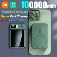 Xiaomi 100000mAh Magnetic Wireless Charge Power Bank Fast Charger For Magsafe Auxiliary Battery Pack For iphone Huawei Samsung 1