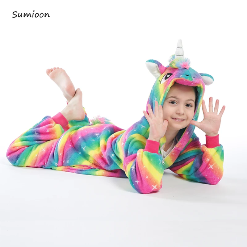 Kigurumi Suit for Children Unicorn Pajamas Anime Panda cosplay Costume Licorne Onesie Kids Baby Overalls Unicornio Pijamas