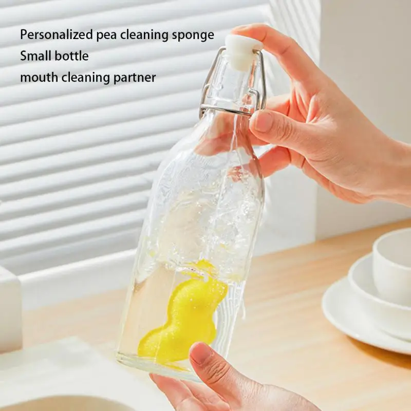 Beans Shaped Bottle Cleaning Sponge Home Kitchen Glass Cup Cleaner Tool