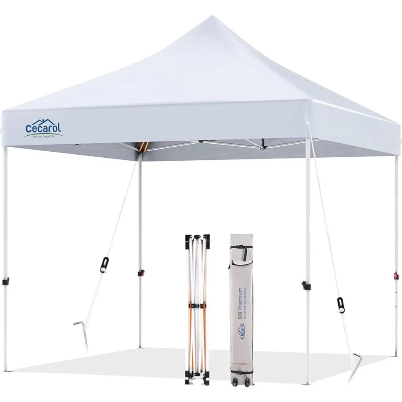 

Cecarol S10 10x10 Patio Up Canopy Tent, Heavy Duty Instant Canopy with Durable Roller Bag and Premium Thick Material for