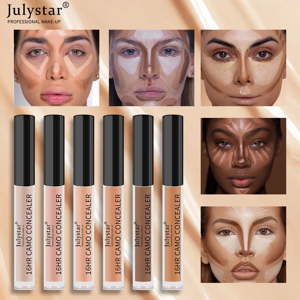 6 colors concealer, waterproof and sweatproof long-lasting concealer, can be used for acne marks, dark circles, daily face touch 3