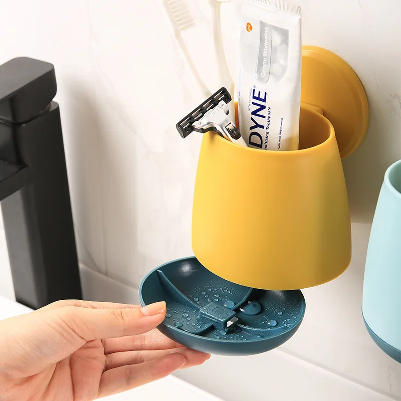 Bathroom Toothbrush Holder Toothbrush Toothpaste Wall-Mounted Storage Rack Kitchen Chopsticks Tableware Drain Shelf Organizer toothbrush holder