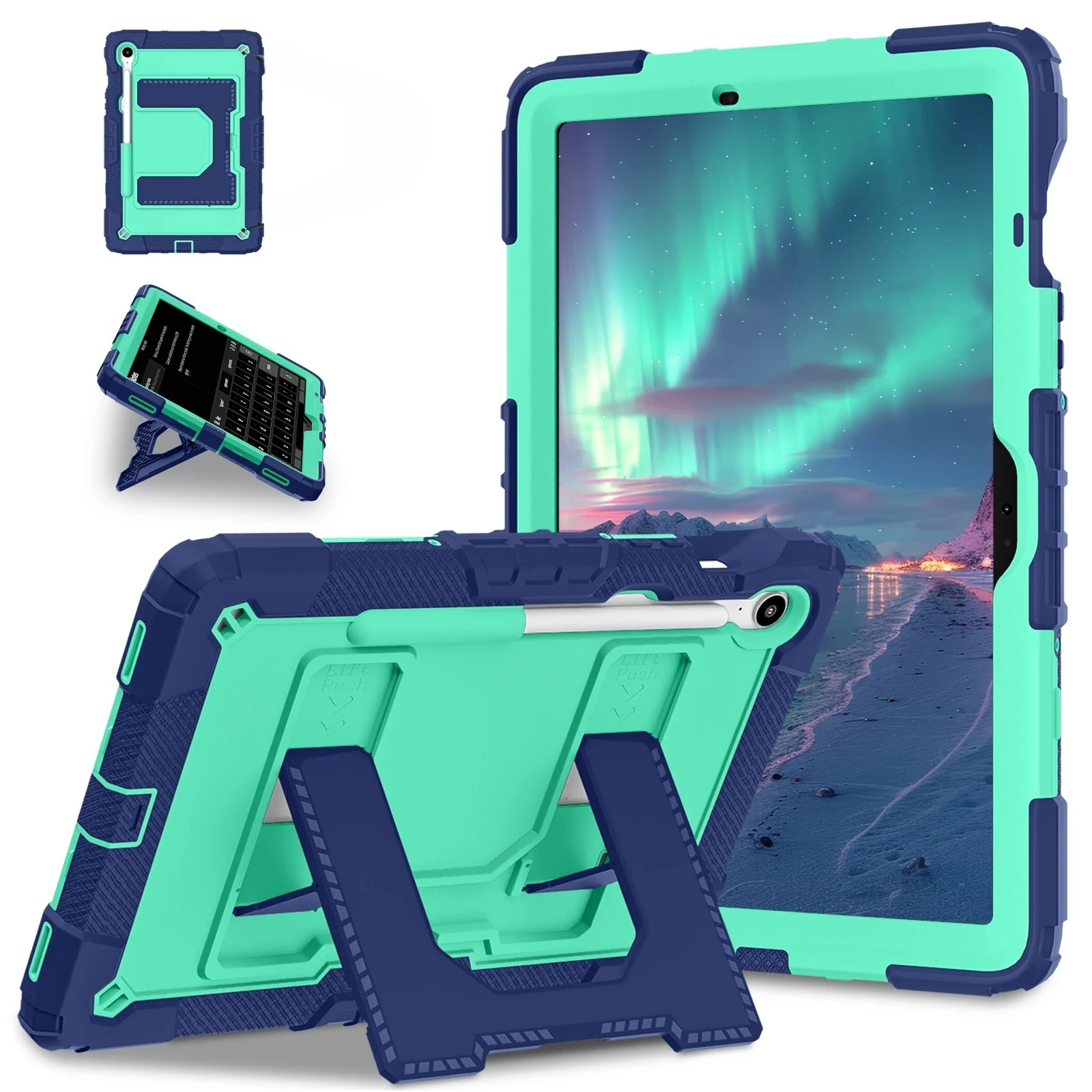 Rugged Samsung Tablet Case with Handle Stand and Pen Slot - Shockproof Design