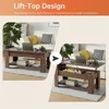 Elevating coffee table with hidden compartment and storage shelf 4