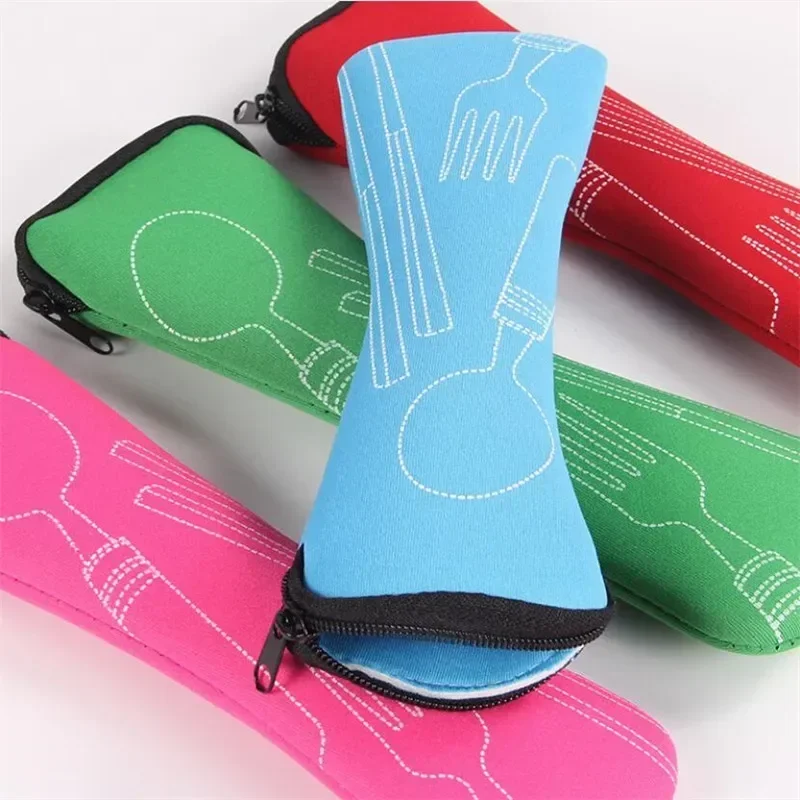 Tableware Bag Washable with Zipper Travel Cutlery Kit Case Portable Pouch For Dinner Household Tool Camping Travel Accessories camping storage bag storage bag camping cookware bag