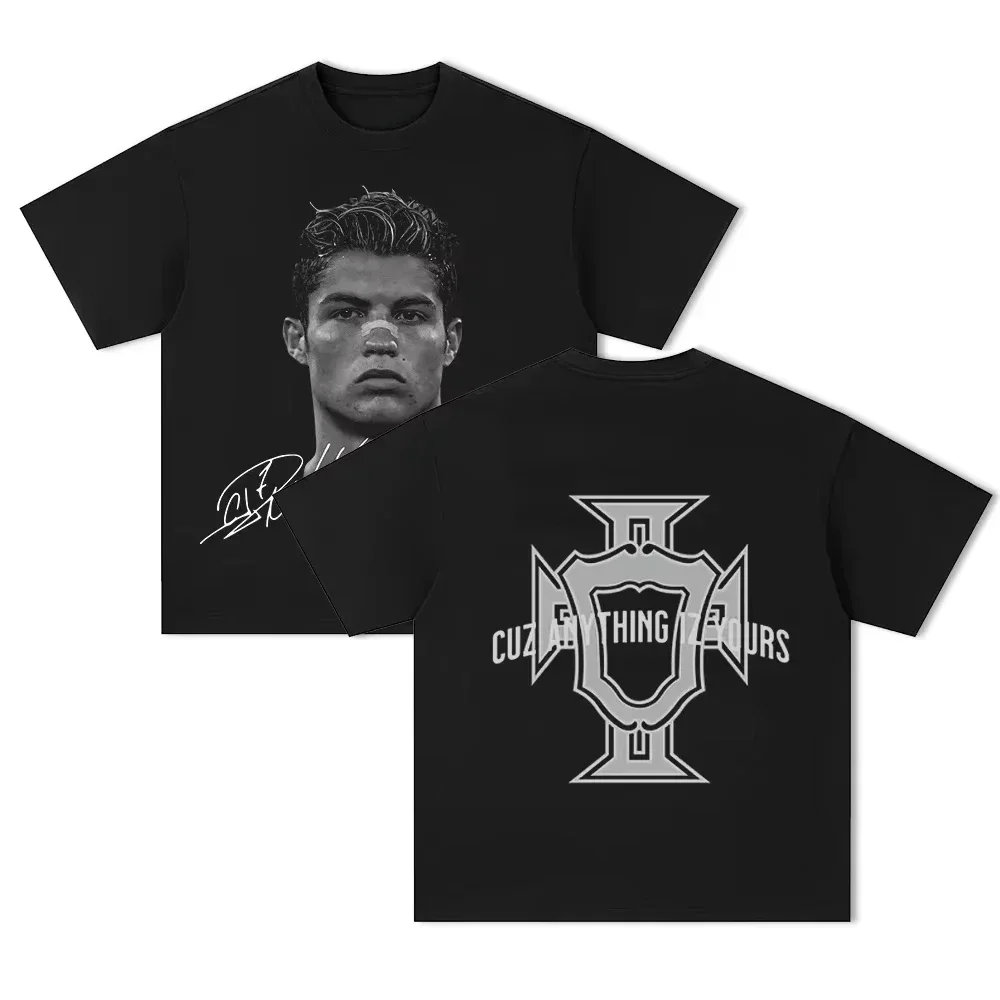 Football printed Cristiano Ronaldo comic mens cotton t shirt football training shirt 25