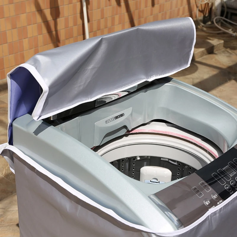Washing Machine Cover Polyester Waterproof Top Load Laundry Dryer Cover Sunscreen Laundry Silver Coating Dustproof washing machine cover,dryer cover