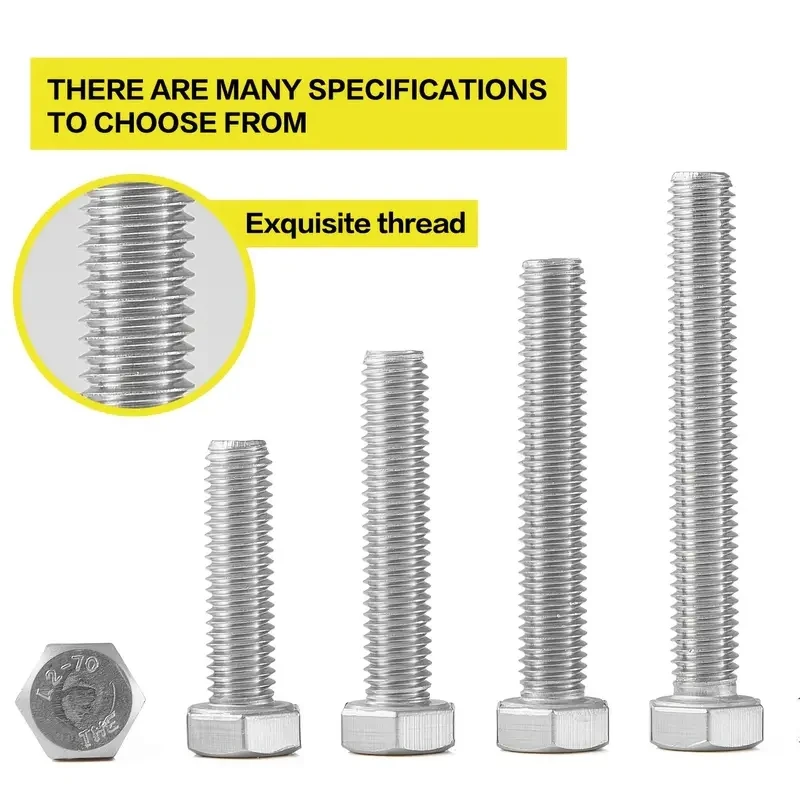 640-piece M4 M5 M6 Heavy Duty bolt and nut set, metric 304 stainless steel screw set with flat washer and spring washer for home