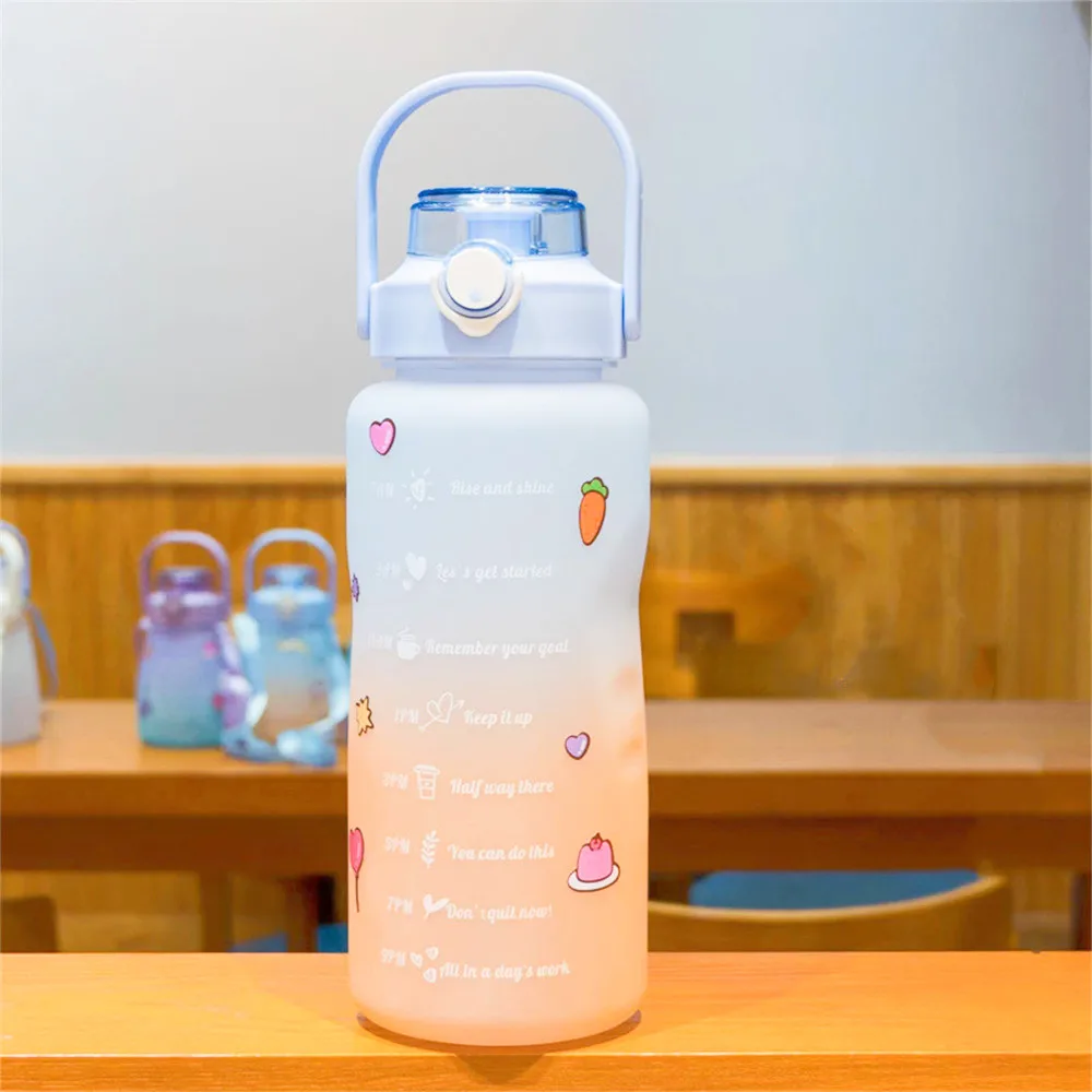 1l Water Bottle With Scale Ins Cute Plastic Leak Proof Mug Large Capacity  Portable Sport Cup Summer Outdoor Travel Drink Tumbler - Water Bottles -  AliExpress