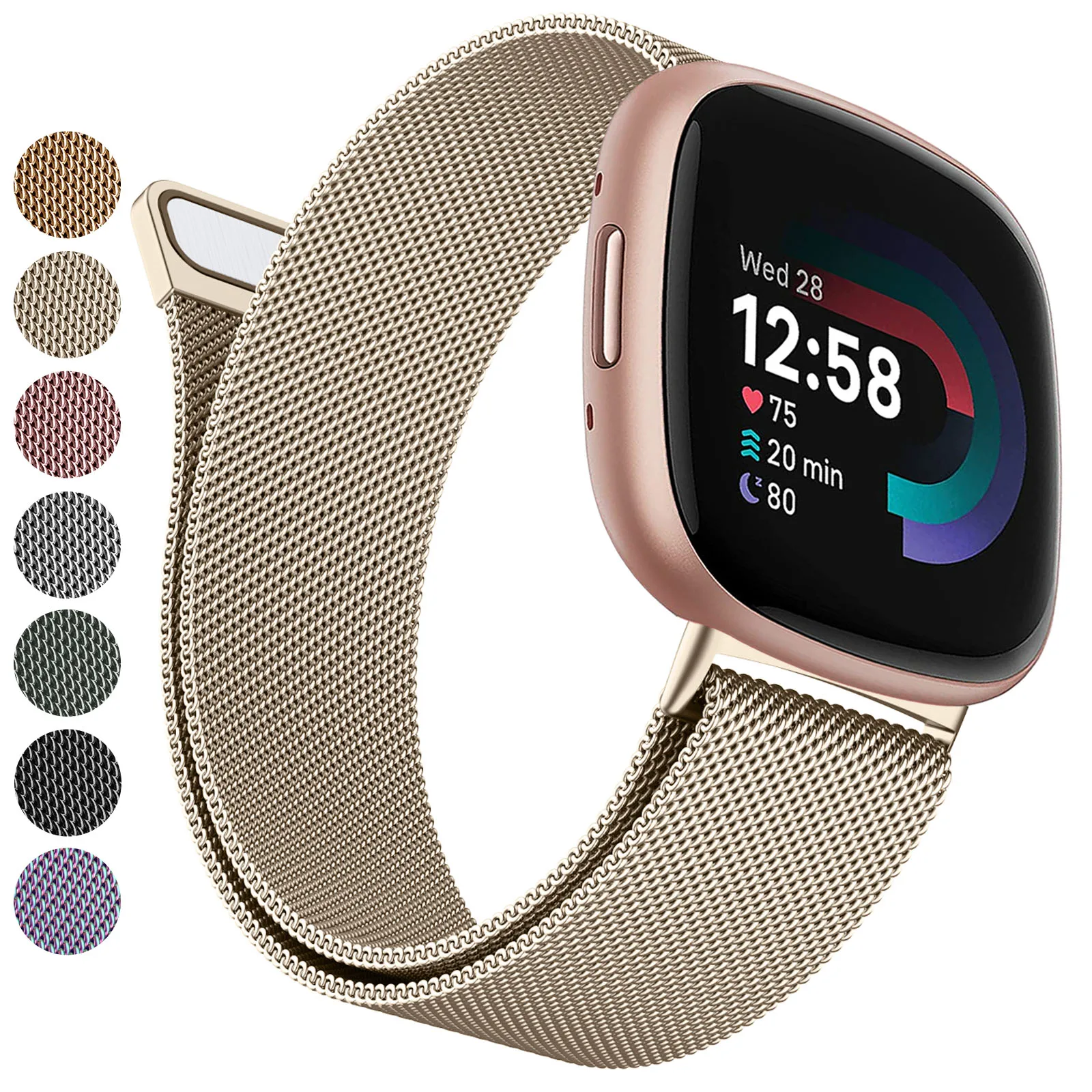 

Metal Strap For Fitbit Versa 1/Versa 2/Versa 3/Versa 4 Band Magnetic Watchband For Fitbit Versa Lite/Versa SE/Sense 2 Bracelet