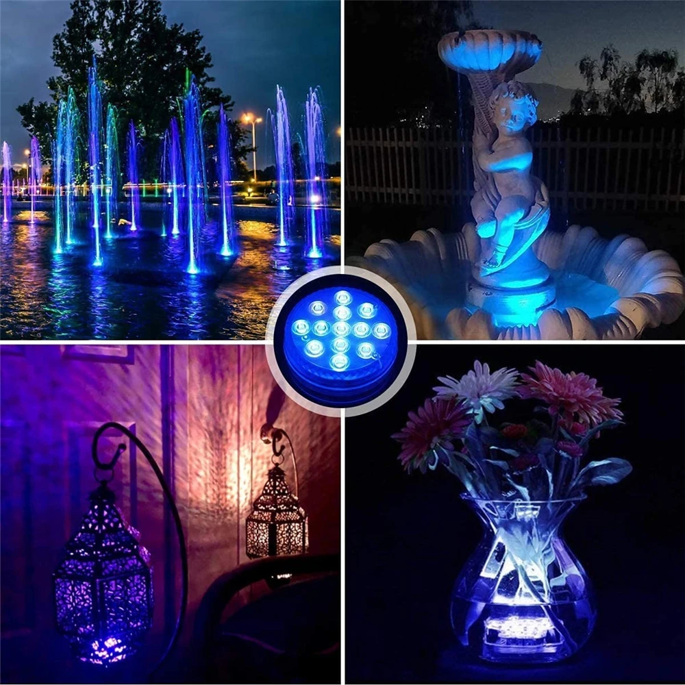 Upgrade 13 LED RGB Submersible Light With Magnet and Suction Cup Swimming Pool Light Underwater Aquarium Pond Night Light best underwater boat lights