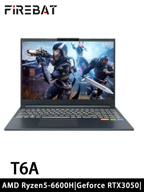 FIREBAT T6A 16 Inch Geforce RTX 3050 AMD Ryzen5/ Ryzen7 DDR5 144Hz FHD Wifi6 BT5.1 16GB 512GB Gaming Gamer Notebook Laptop