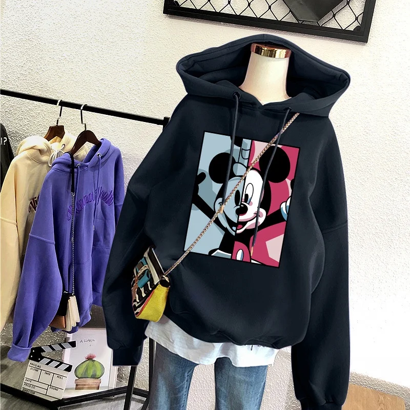 thumbnail image 1 of Sudadera con capucha con estampado de Mickey Mouse de Disney para mujer, suéter con bolsillo de monstruo de Ángel, Top Y2k, 1 of 4