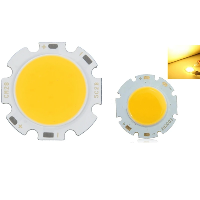

Promotion! 3W COB High Power Super Lamp Bead LED Chip Warm White Light & 5W Chip Light Round COB LED Light Warm White DC15-17V