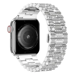 Elegant Diamond Metal Strap Bracelet - S10 - 46 42 44 45 49MM (Silver)
