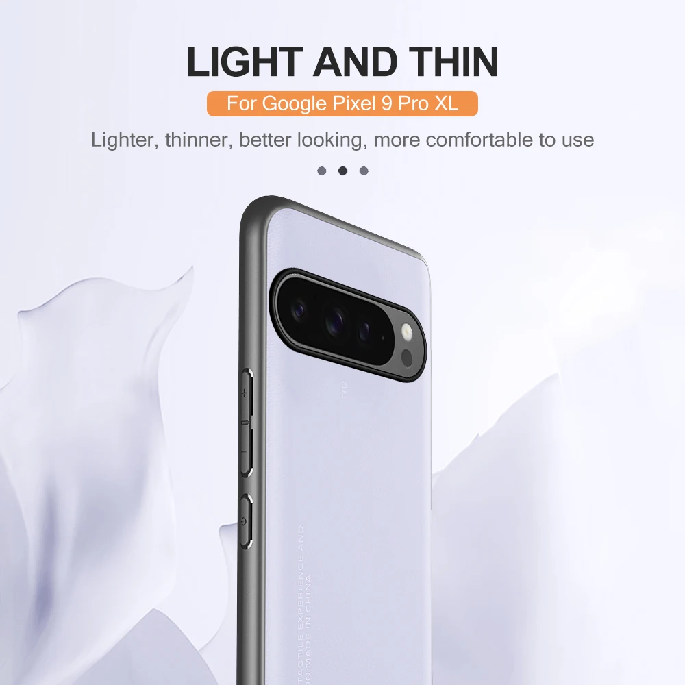 Luxurious Plain Leather Back Cover with Soft TPU Frame Protection