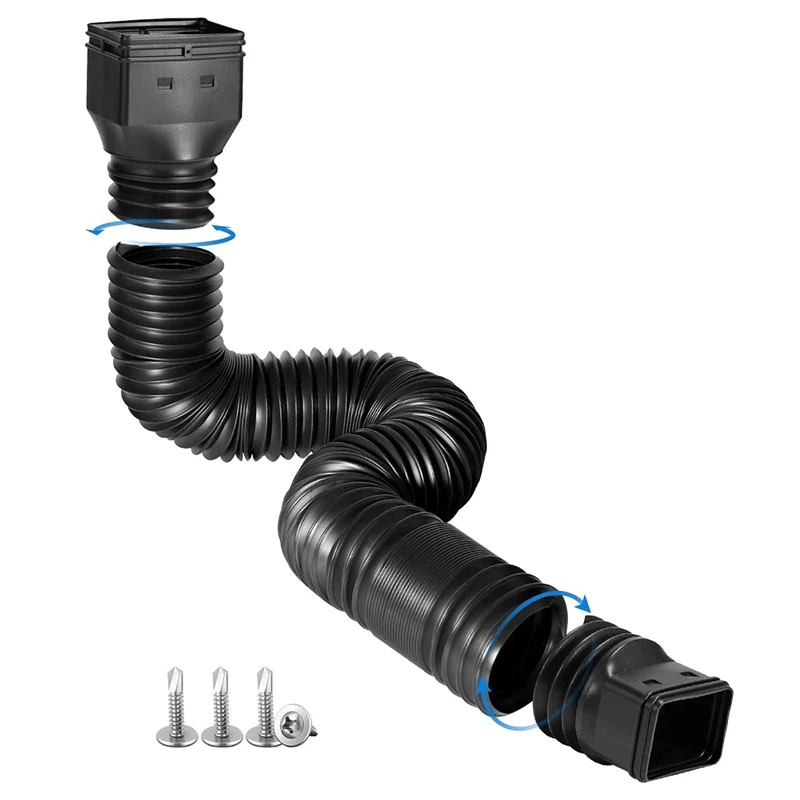 

1 Pack Rain Gutter Downspout Extension Flexible Drain Downspout Extender Parts Extendable From 21 Inch To 60 Inch