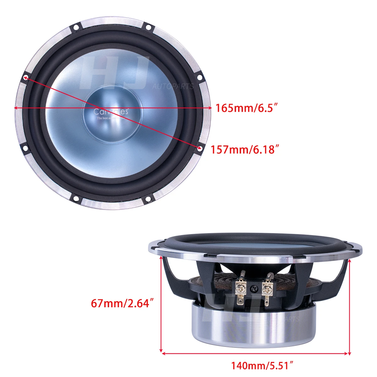 1kit Car 2-way 6.5 Inch Tweeter Woofer Speaker Set Treble Subwoofer Loud Speaker Audio Sound System Max 400w Audio Speakers Kit
