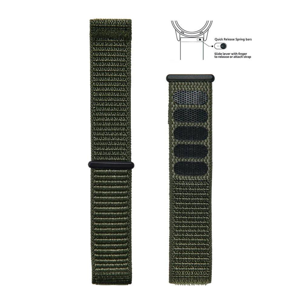 Enhanced Adjustable Nylon Quick Release Watchbands with Comfort Elastic Strap