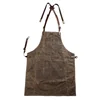 A015 Tool Apron Oil Wax Canvas With Leather Apron Gardening Aprons Tool Barbecue Barber Carpenter Painter Repairman's clothes 3