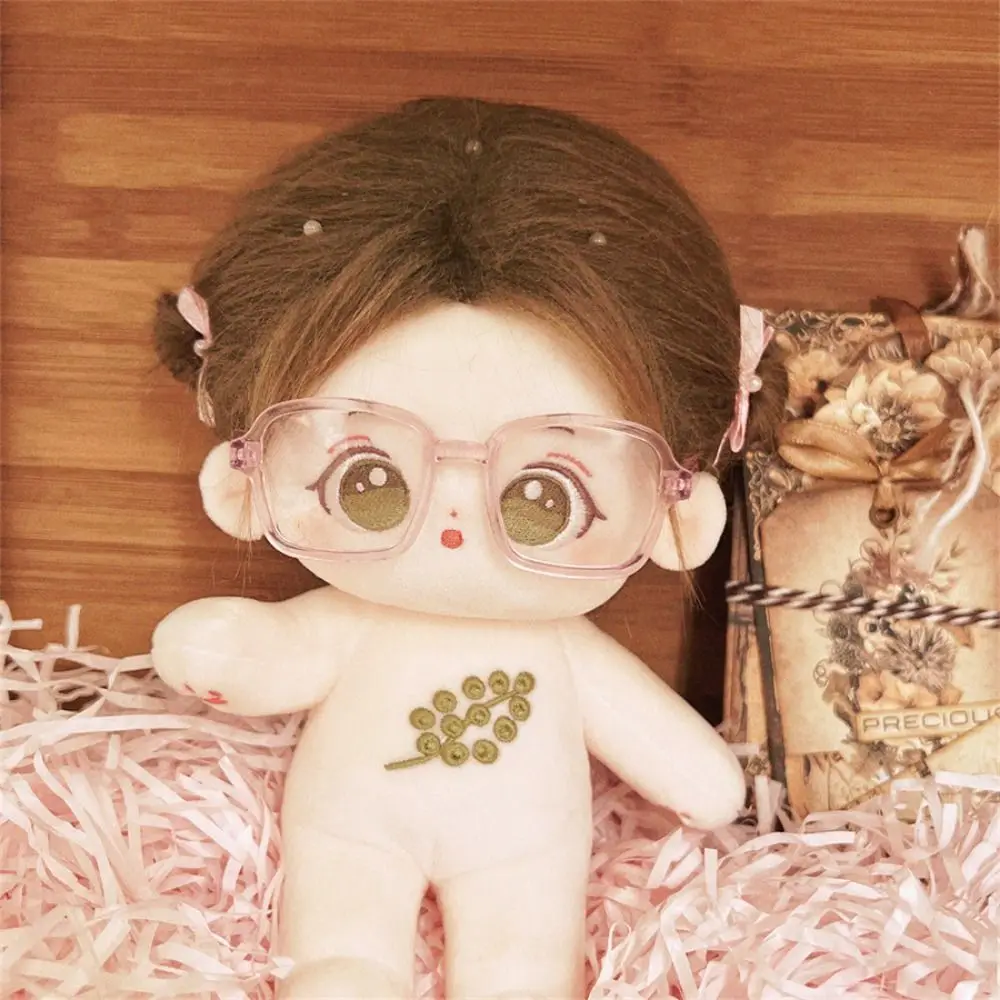Square Frame Doll Half Frame Glasses Mini Toy Facial Decoration Mini Stuffed Doll Headset Lensless Retro