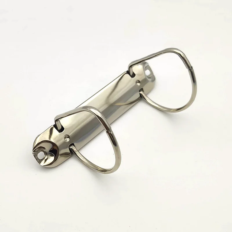 2 Rings Binder Clips D Shape 50mm DIY Notepad Metal Binder Clip Loose-leaf File Folder Notebook Binding Hoops Ring