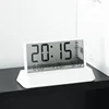 Transparent LED Large Screen Alarm Clock Temperature Date Week 12/24H Snooze Battery Desk Office School Home Decor Bedroom Kids 4