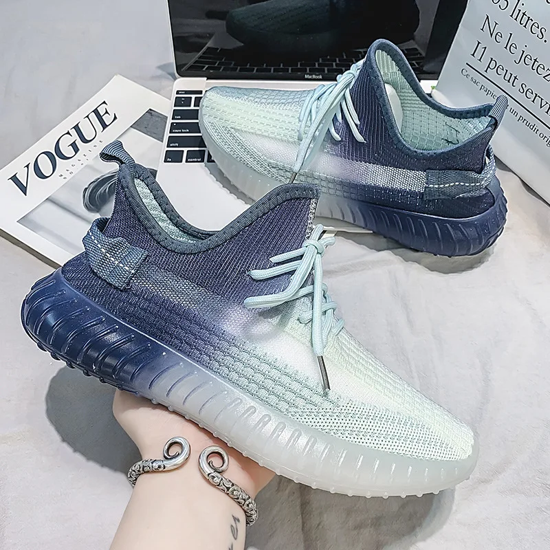 2024 New Gradient Casual Shoes, Leisure Breathable Mesh, Versatile Coconut Shoes, Casual Anti Slip, Lightweight Dad Trendy Shoes