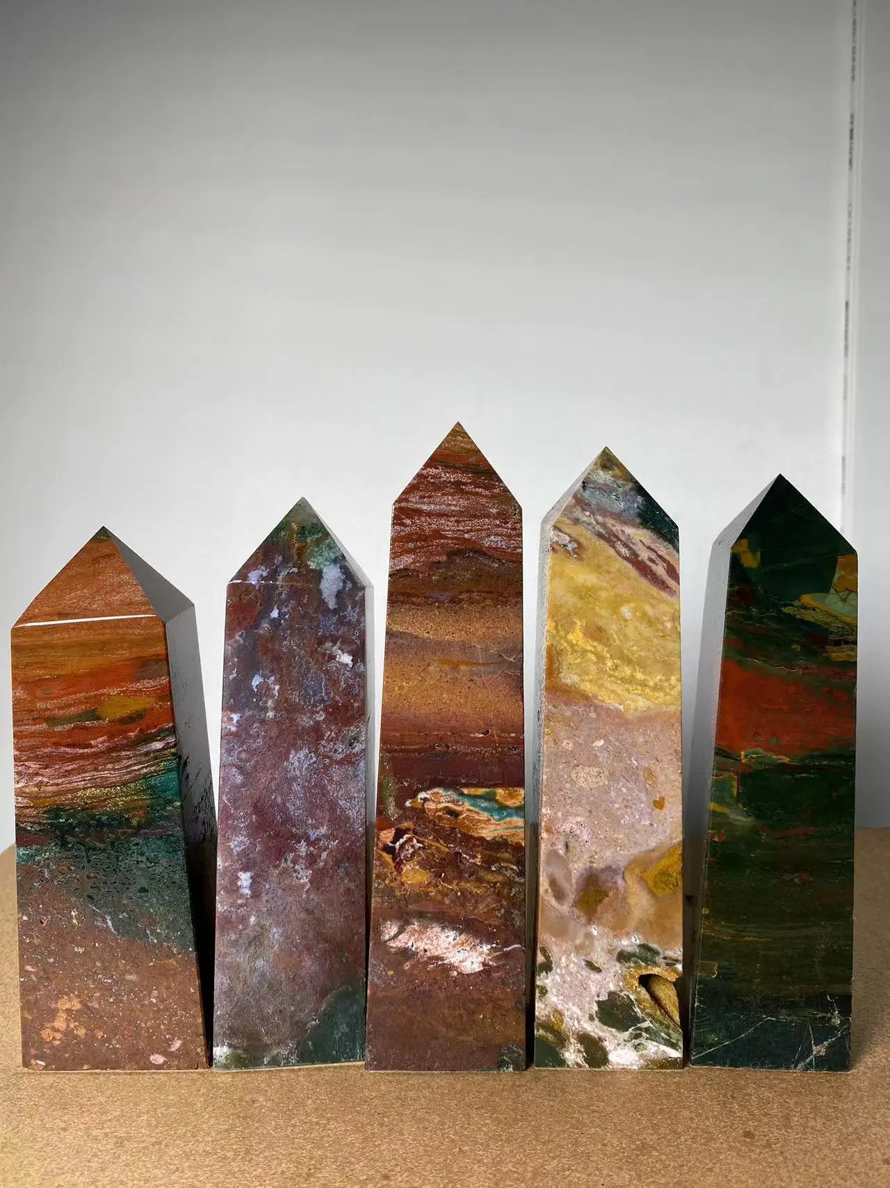 Natural Large Marine Jasper Crystal Tower Natural Crystal Wand 1pcs 2