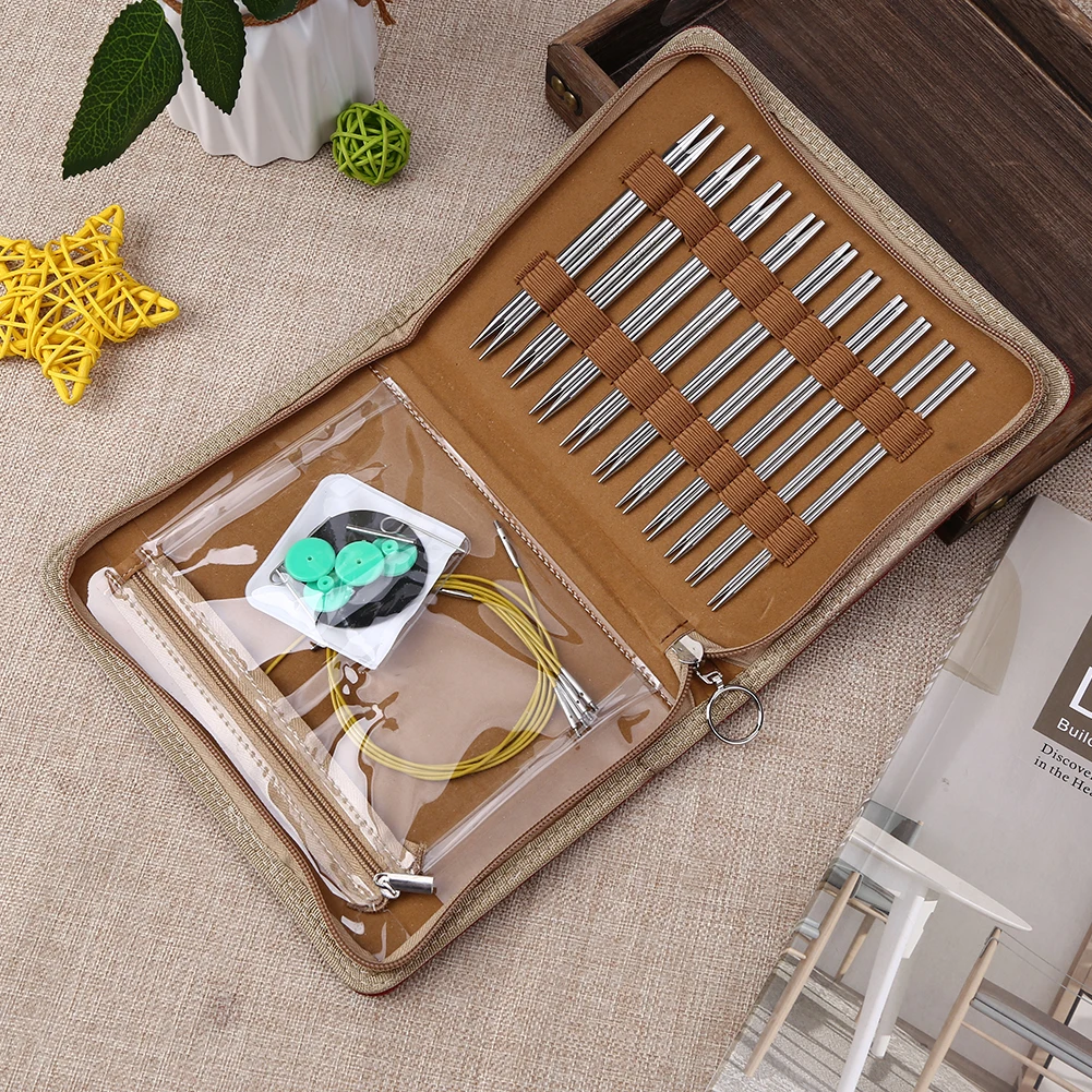 Stainless Steel Crochet Kits Removing Circular Needle Needlework Crochet Multifunctional Comfortable Grip for DIY Scarves Gloves