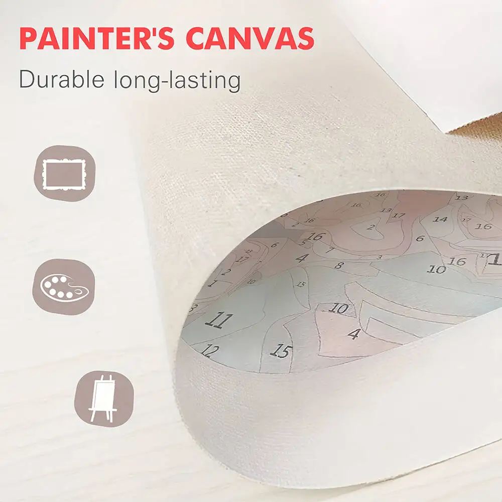 Dipinto ad olio con numeri Paesaggio di montagna Pittura digitale fai-da-te Casa Albero Paesaggio Immagine Artigianato su tela Regalo dipinto a mano - immagine 5